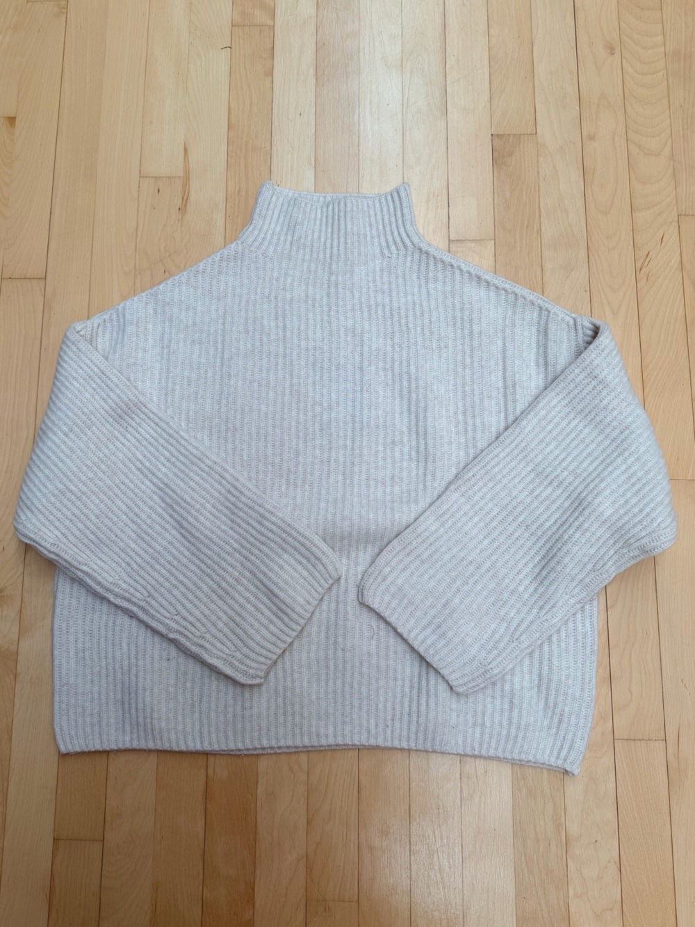 Everlane Cream Ribbed Turtleneck Sweater